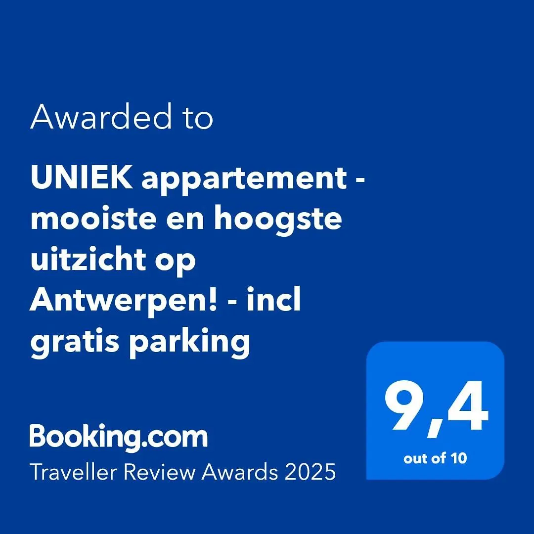Apartment Uniek Appartement - Mooiste En Hoogste Uitzicht Op Antwerpen! - Incl Gratis Parking